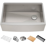 KRAUS Kore 33" 16 Gauge Farmhouse Workstation Kitchen Sink - KWF210-33