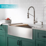 KRAUS Kore 36" 16 Gauge Stainless Steel Farmhouse Workstation Kitchen Sink - KWF210-36