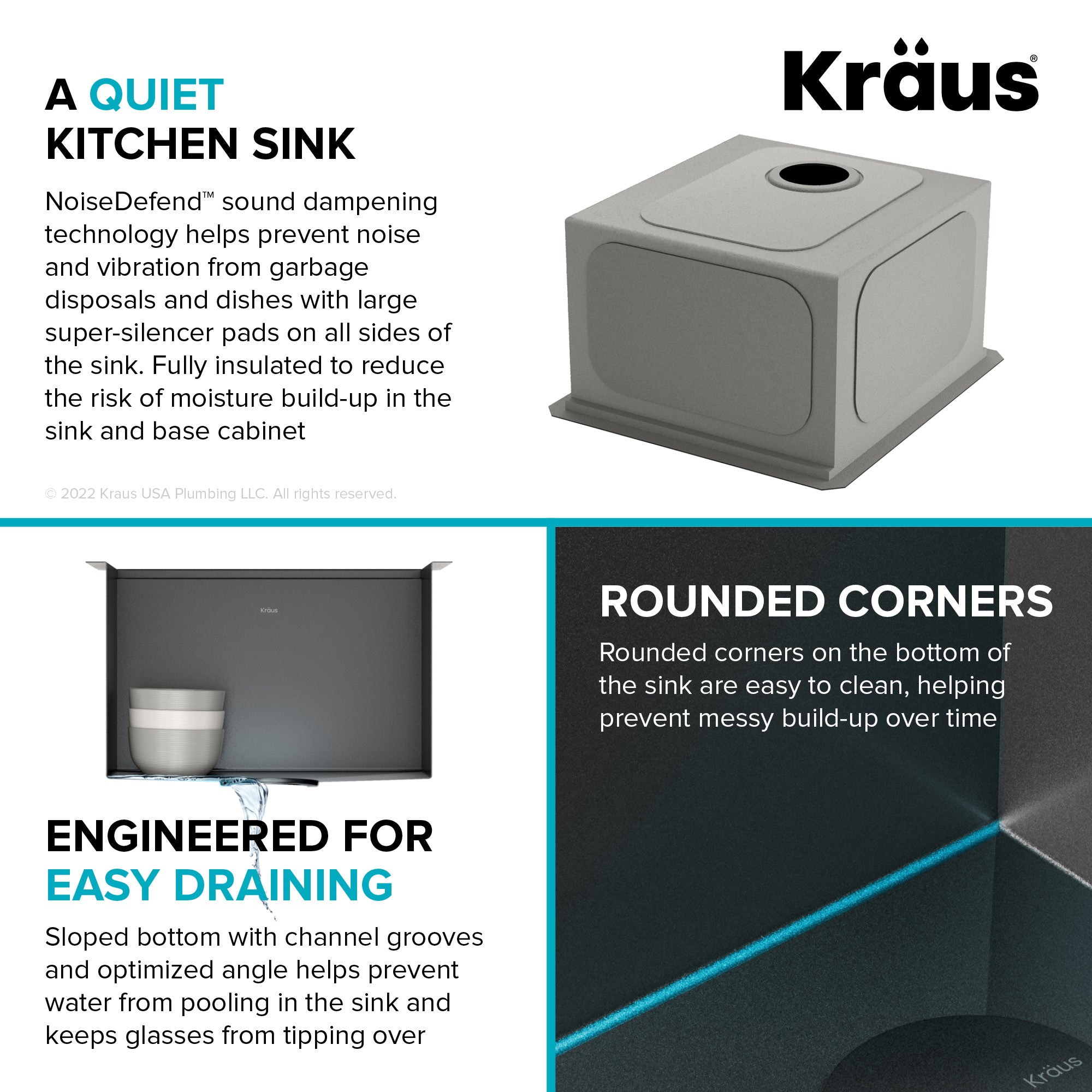 KRAUS Kore Workstation 17" Undermount 16 Gauge Bar or Prep Sink in PVD Gunmetal - KWU1101-17-PGM