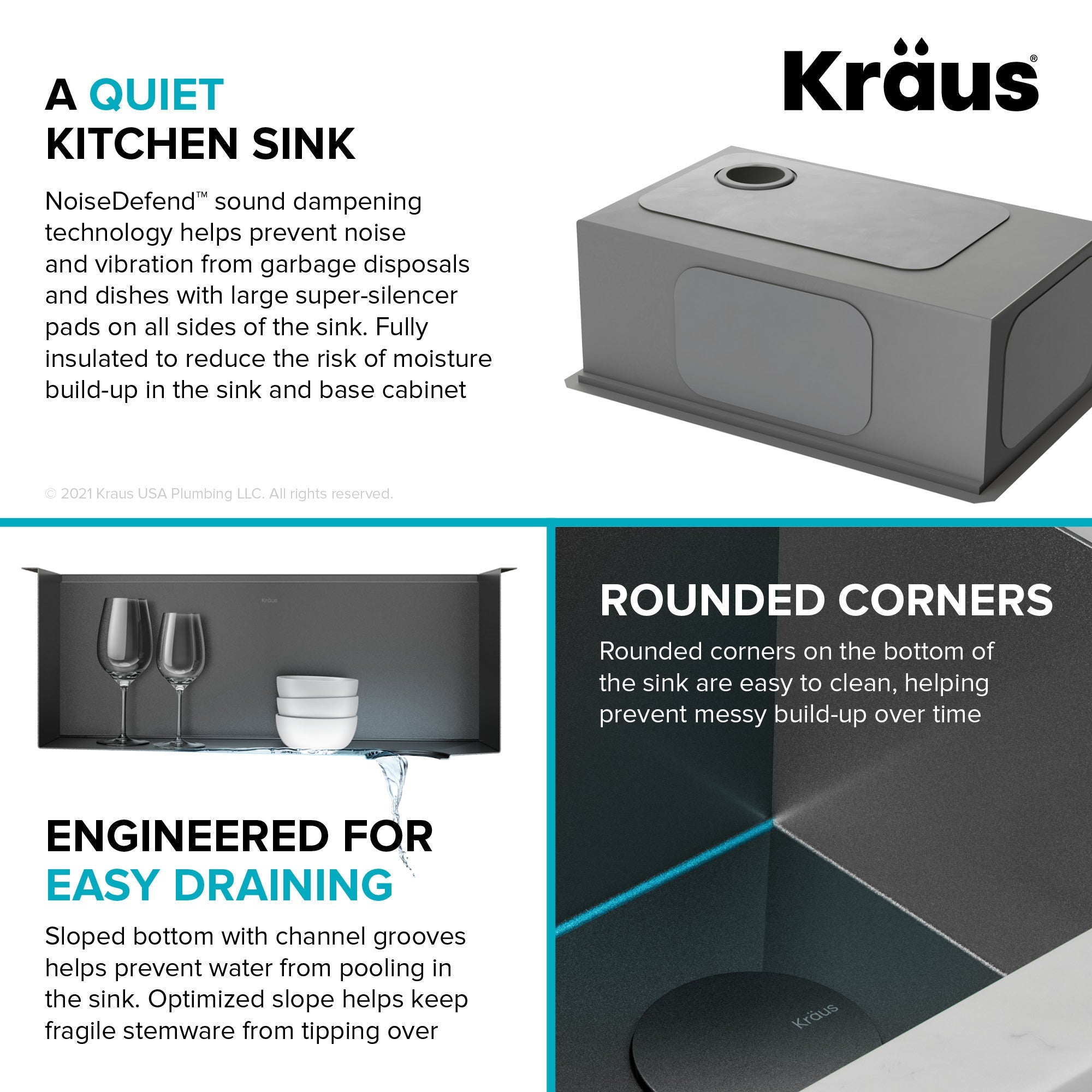 KRAUS Kore Workstation 17" Undermount 16 Gauge Bar or Prep Sink in PVD Gunmetal - KWU1101-17-PGM