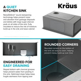 KRAUS Kore Workstation 17" Undermount 16 Gauge Bar or Prep Sink in PVD Gunmetal - KWU1101-17-PGM