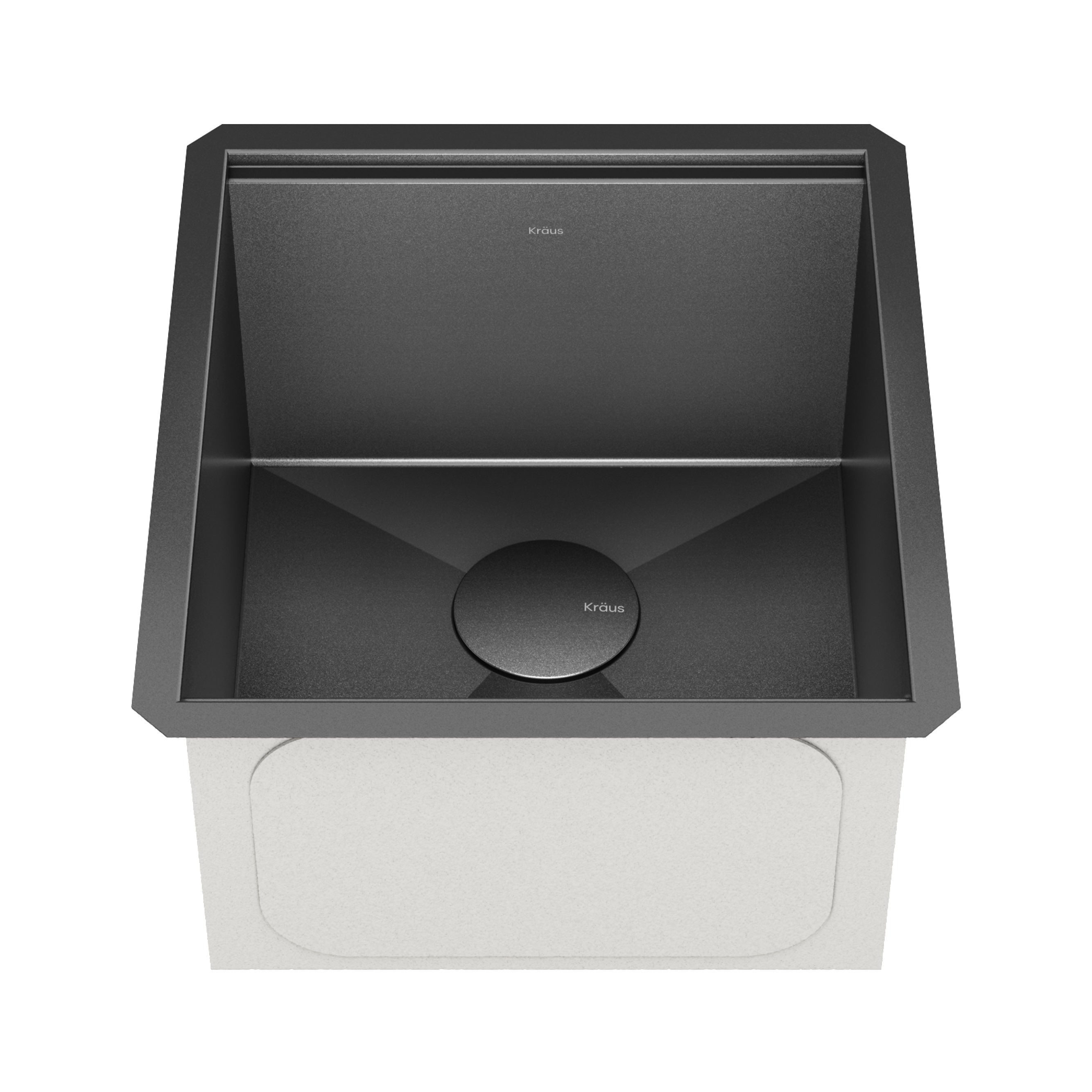 KRAUS Kore Workstation 17" Undermount 16 Gauge Bar or Prep Sink in PVD Gunmetal - KWU1101-17-PGM