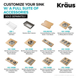 KRAUS Kore Workstation 23" Undermount 16 Gauge Single Bowl Stainless Steel Kitchen Sink with Accessories - KWU111-23