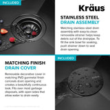 KRAUS Kore Workstation 23" Undermount Kitchen Sink in 16 Gauge PVD Gunmetal - KWU1111-23-PGM