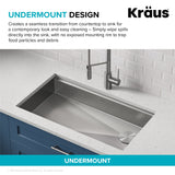 KRAUS Kore Workstation 32" Undermount 16 Gauge 5.5" Deep Single Bowl ADA Kitchen Sink - KWU110-32/5.5