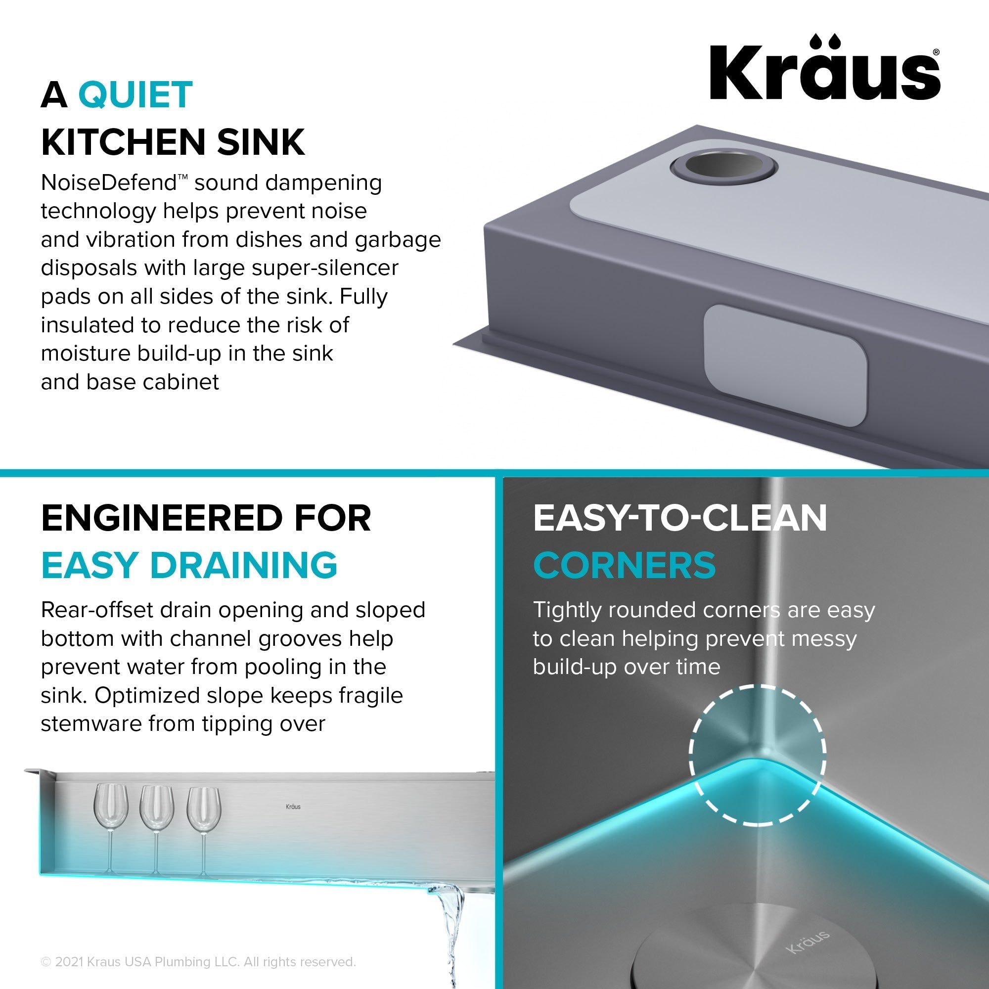 KRAUS Kore Workstation 33" Drop-In 16 Gauge 5.5" Deep Single Bowl ADA Kitchen Sink - KWT310-33/5.5