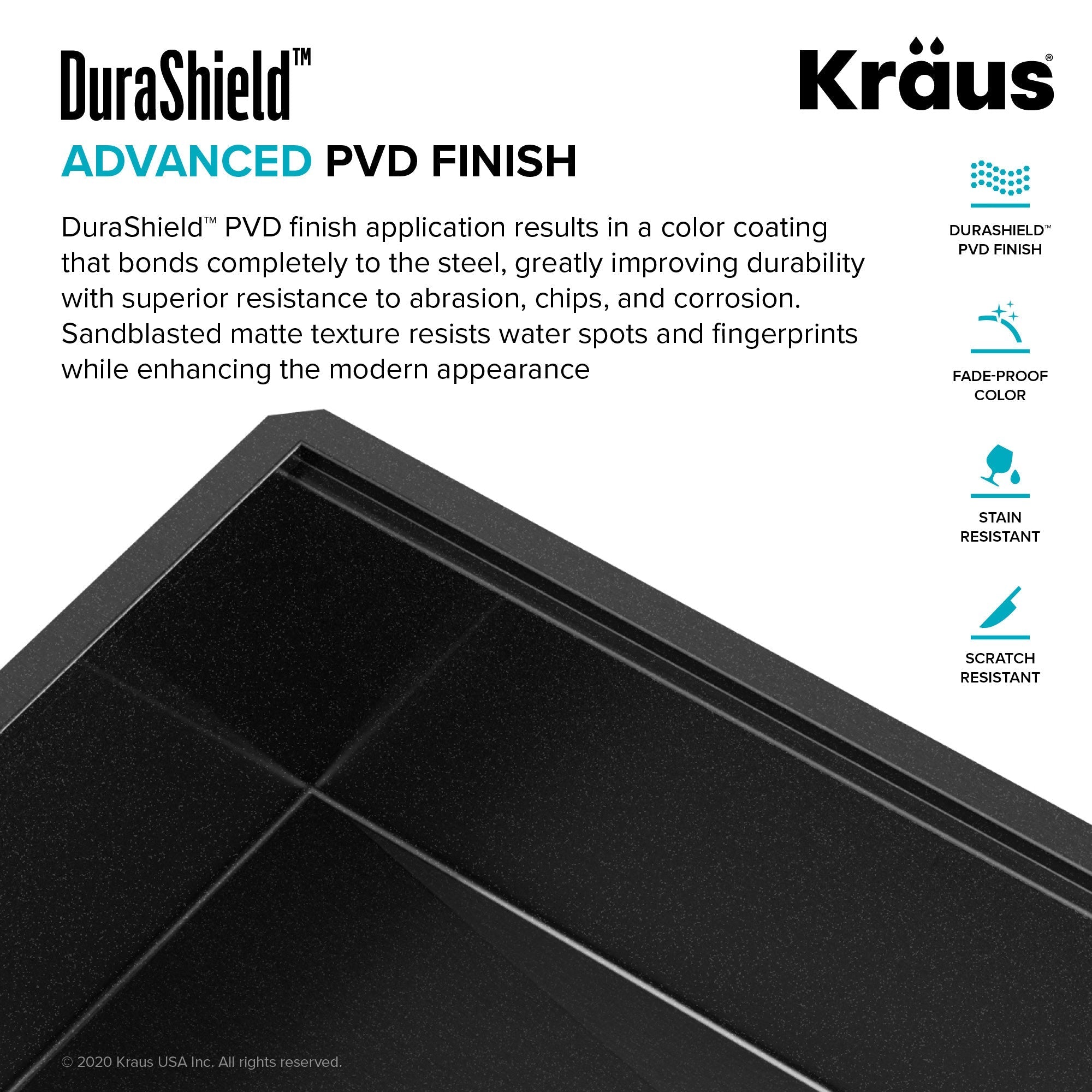 KRAUS Kore Workstation 33" Drop-In 16 Gauge Single Bowl Kitchen Sink in PVD Gunmetal - KWT310-33/PGM