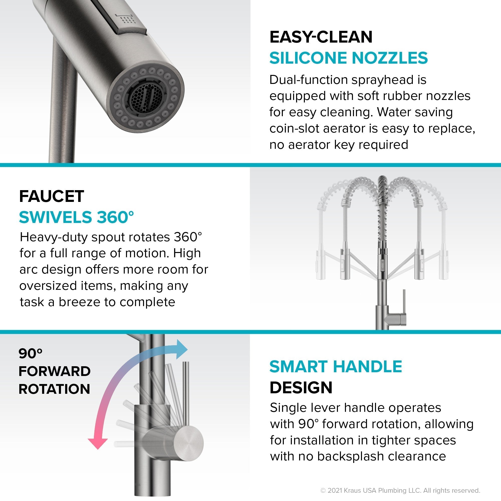 KRAUS Oletto Commercial Style Pull-Down Single Handle Kitchen Faucet in Brushed Brass -  KPF-2631BB