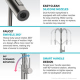 KRAUS Oletto Commercial Style Pull-Down Single Handle Kitchen Faucet in Brushed Brass -  KPF-2631BB