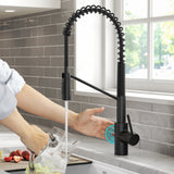 KRAUS Oletto Touchless Pull-Down Single Handle Faucet in Matte Black - KSF-2631MB