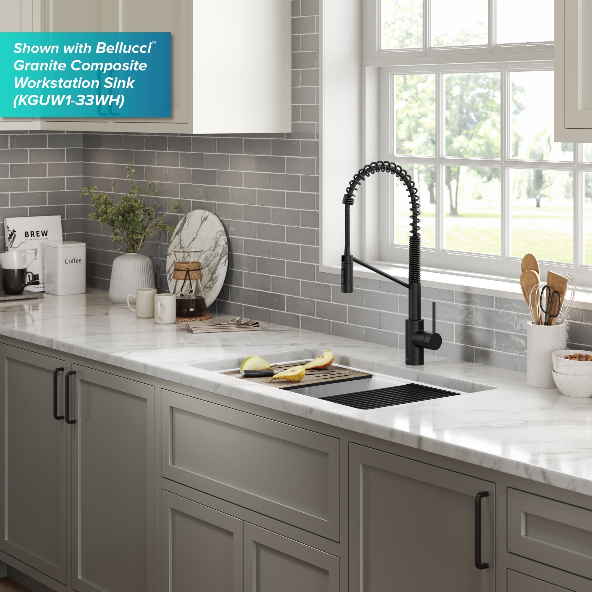 KRAUS Oletto Touchless Pull-Down Single Handle Faucet in Matte Black - KSF-2631MB