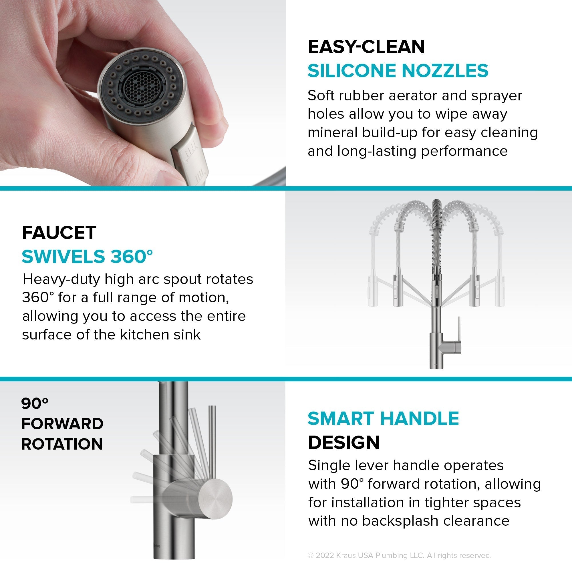 KRAUS Oletto Touchless Pull-Down Single Handle Faucet in Matte Black - KSF-2631MB
