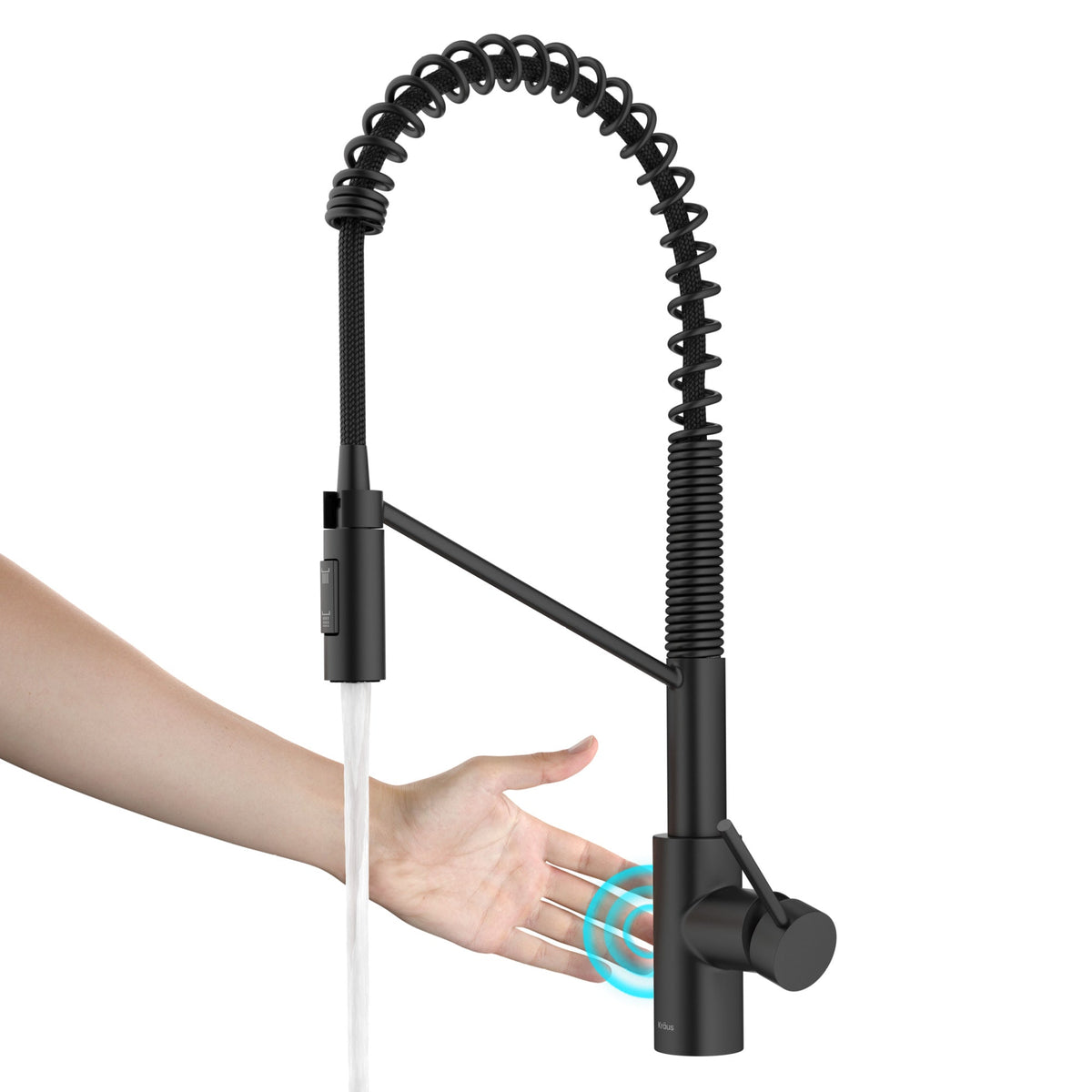 KRAUS Oletto Touchless Pull-Down Single Handle Faucet in Matte Black - KSF-2631MB
