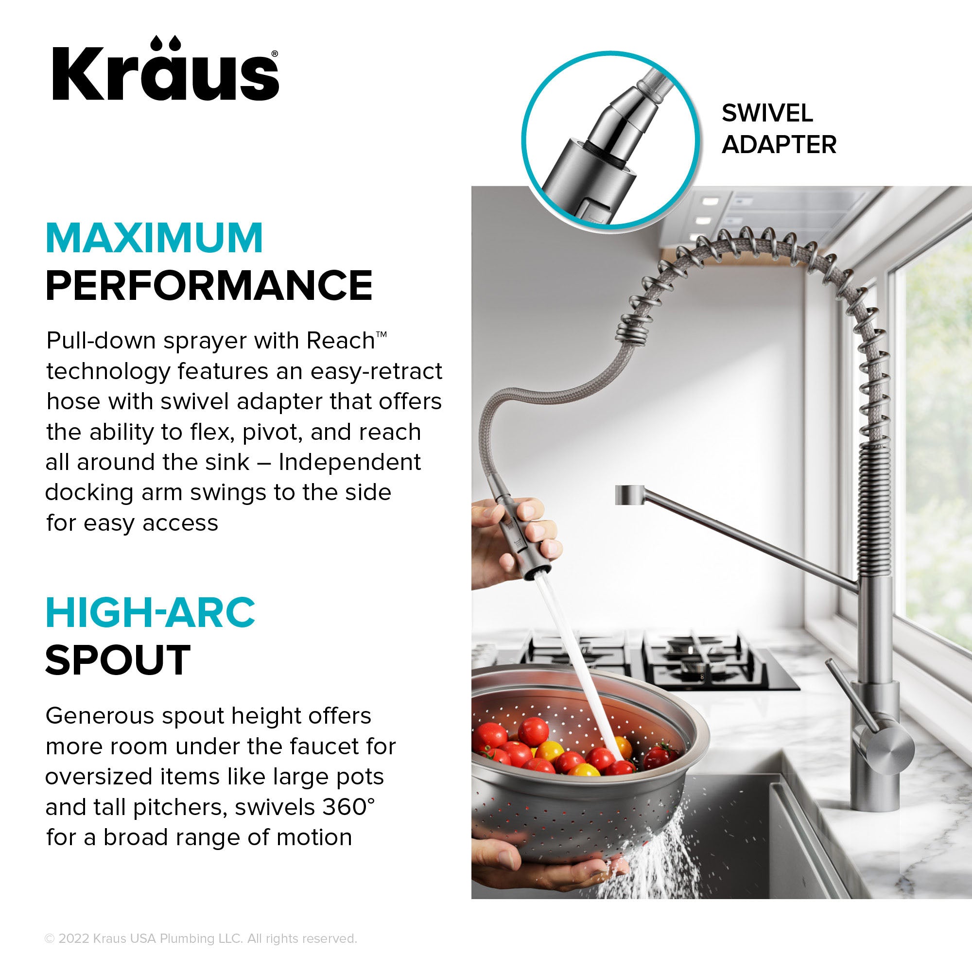 KRAUS Britt Touchless Pull-Down Single Handle Faucet in Spot Free Stainless Steel -  KSF-1691SFS