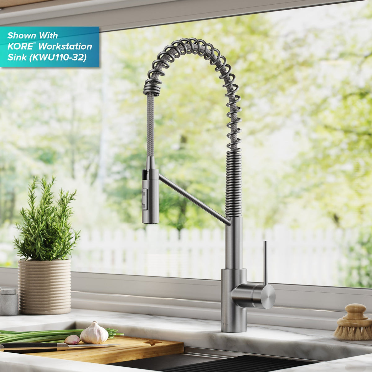 KRAUS Britt Touchless Pull-Down Single Handle Faucet in Spot Free Stainless Steel -  KSF-1691SFS