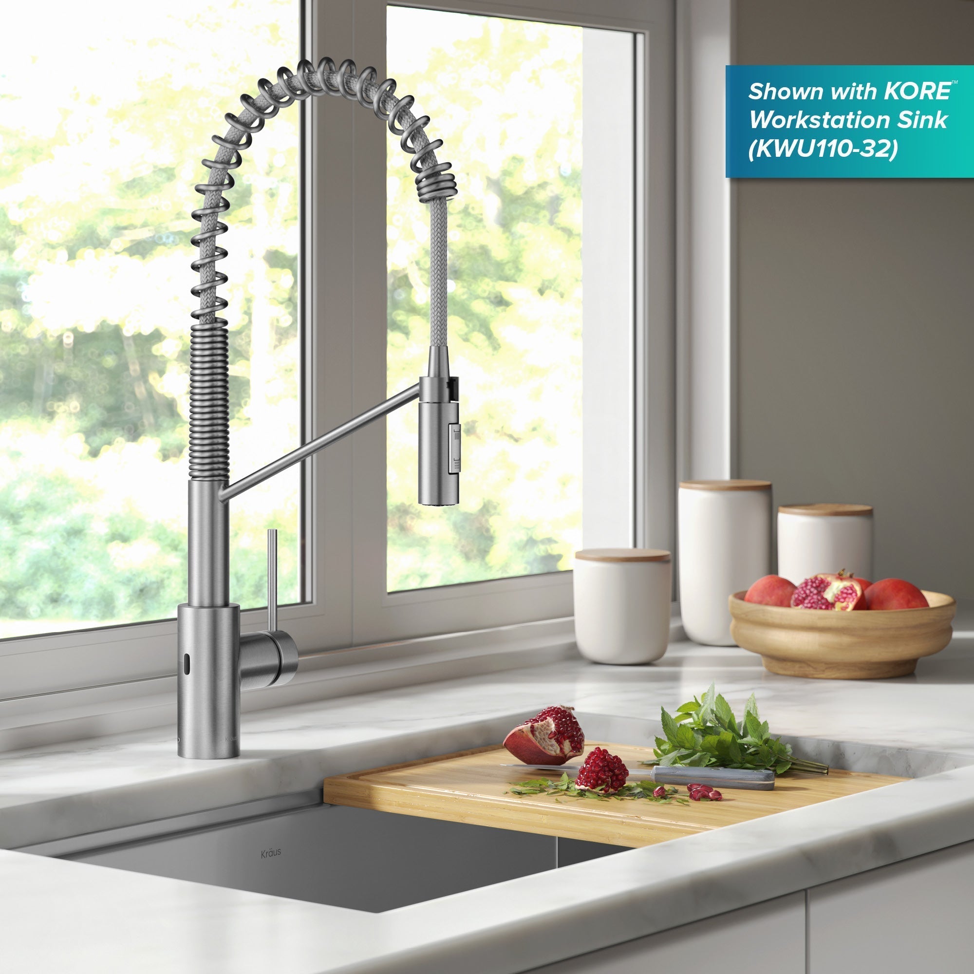 KRAUS Britt Touchless Pull-Down Single Handle Faucet in Spot Free Stainless Steel -  KSF-1691SFS