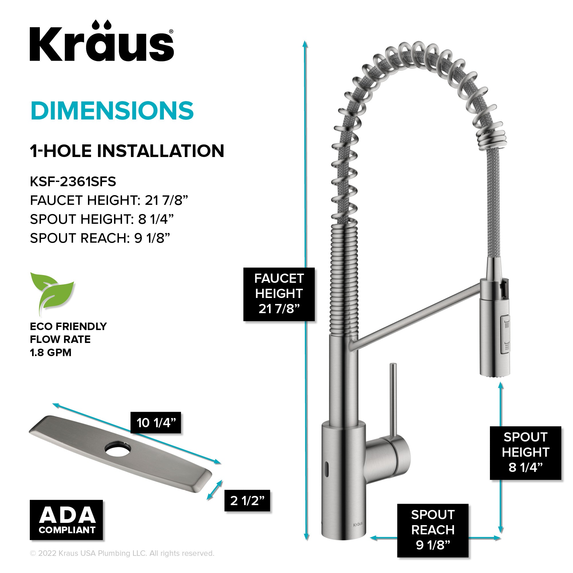 KRAUS Britt Touchless Pull-Down Single Handle Faucet in Spot Free Stainless Steel -  KSF-1691SFS