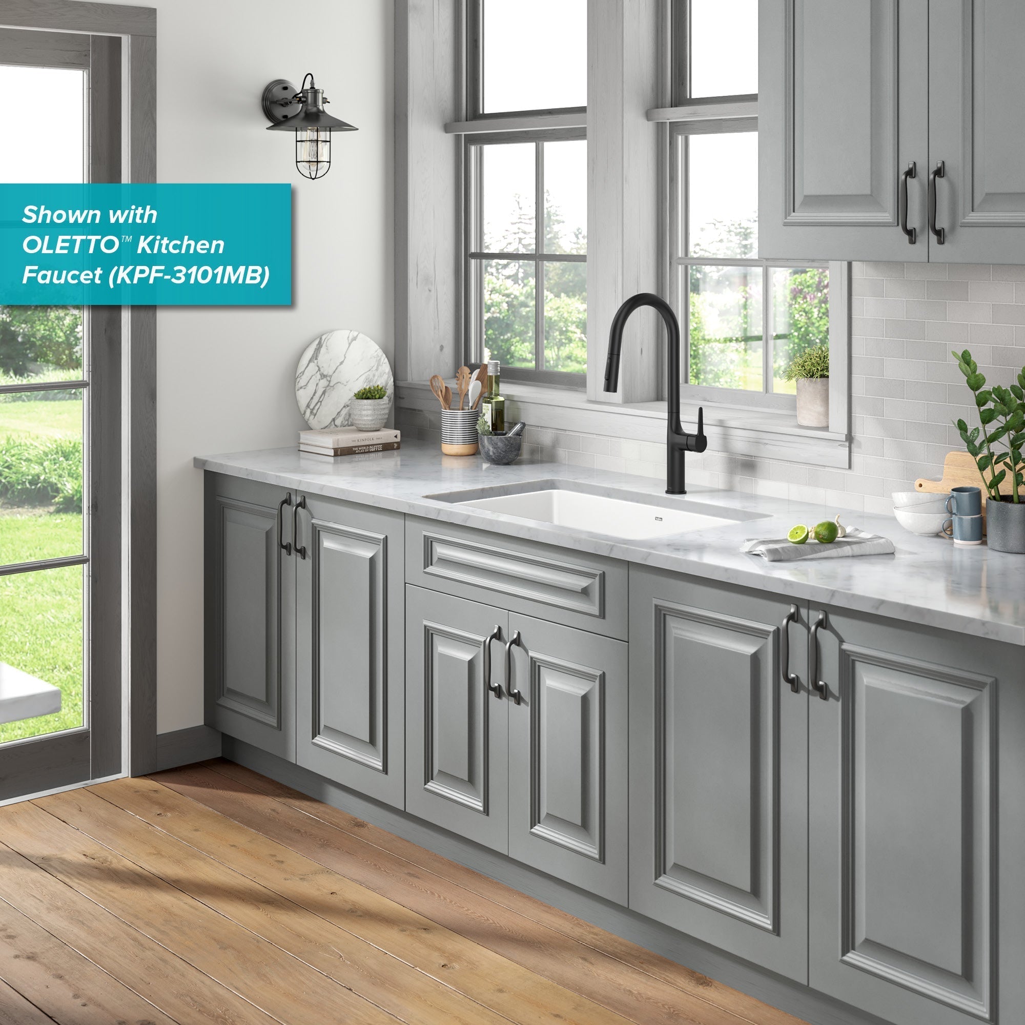 KRAUS Pintura 32" Undermount Porcelain Enameled Steel Kitchen Sink in White - KE1US32GWH