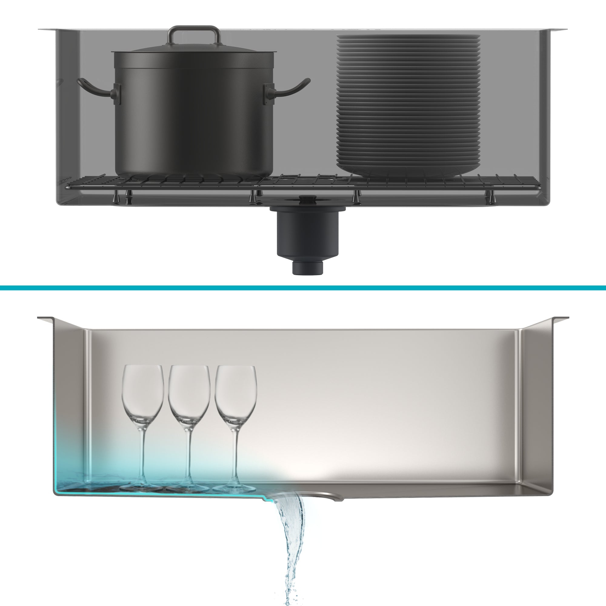 KRAUS 28" Undermount 16 Gauge Single Bowl Stainless Steel Small Radius Kitchen Sink - KHU100-28