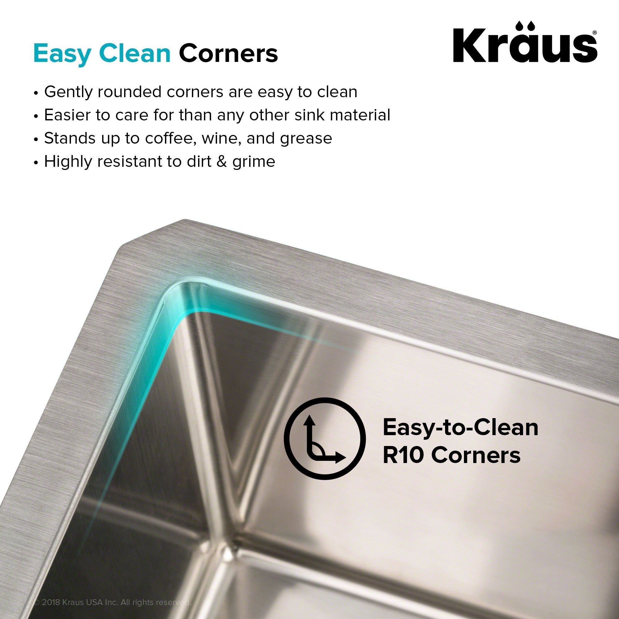KRAUS 28" Undermount 16 Gauge Single Bowl Stainless Steel Small Radius Kitchen Sink - KHU100-28