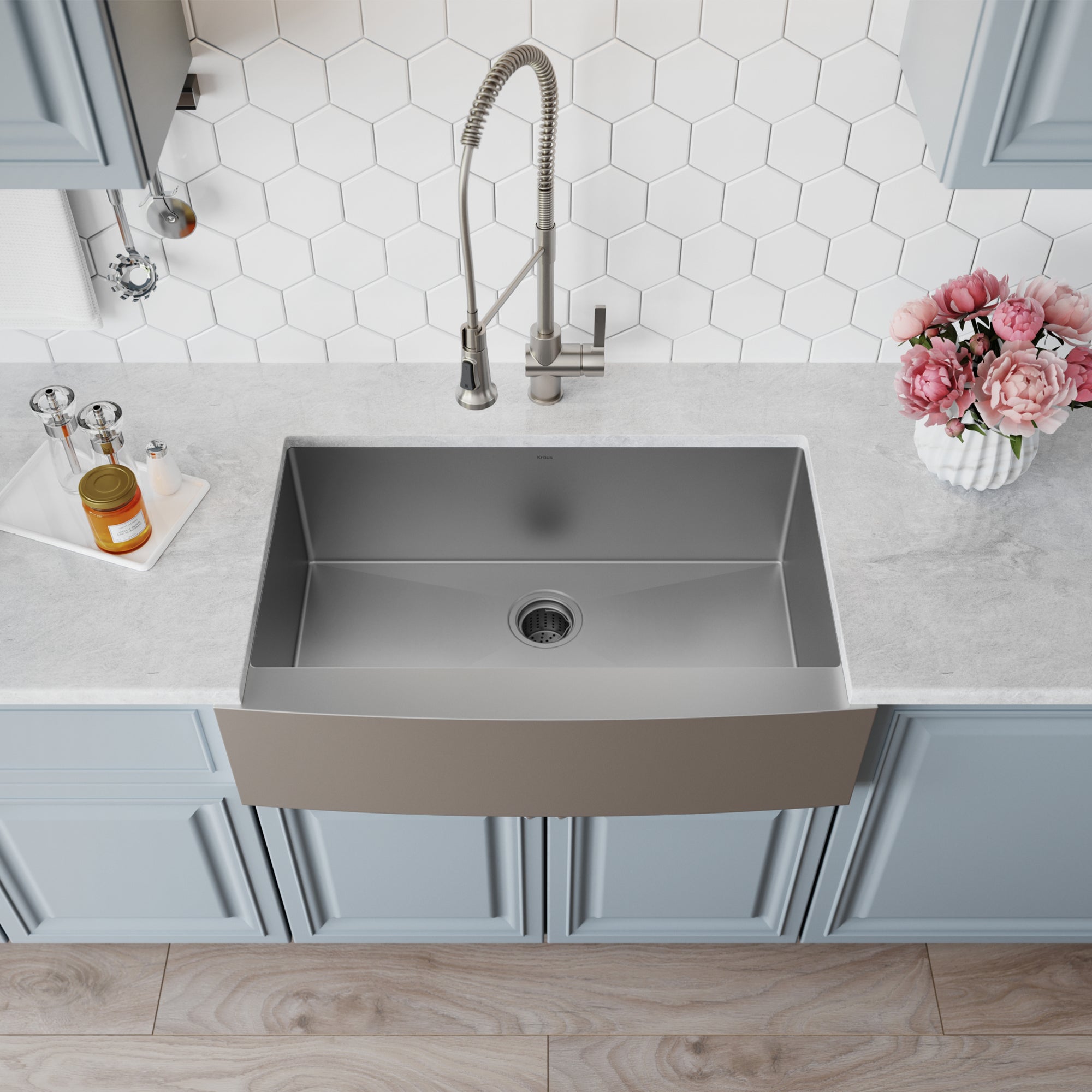 KRAUS Standart PRO 30" 16 Gauge Single Bowl Stainless Steel Farmhouse Kitchen Sink - KHF200-30
