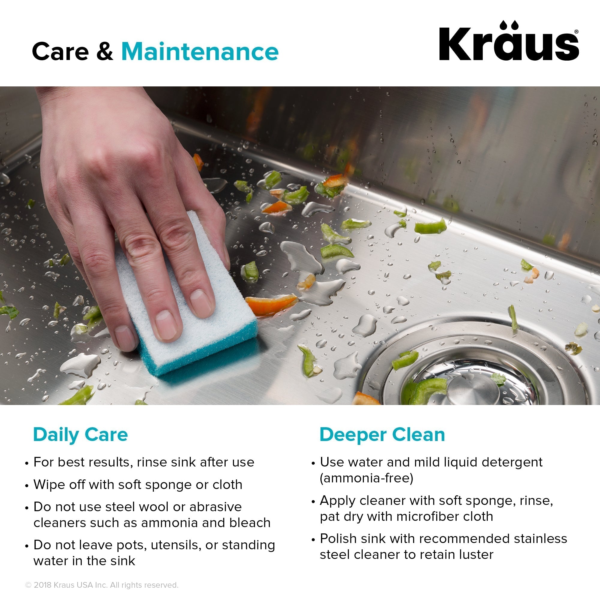 KRAUS Standart PRO 30" 16 Gauge Single Bowl Stainless Steel Farmhouse Kitchen Sink - KHF200-30