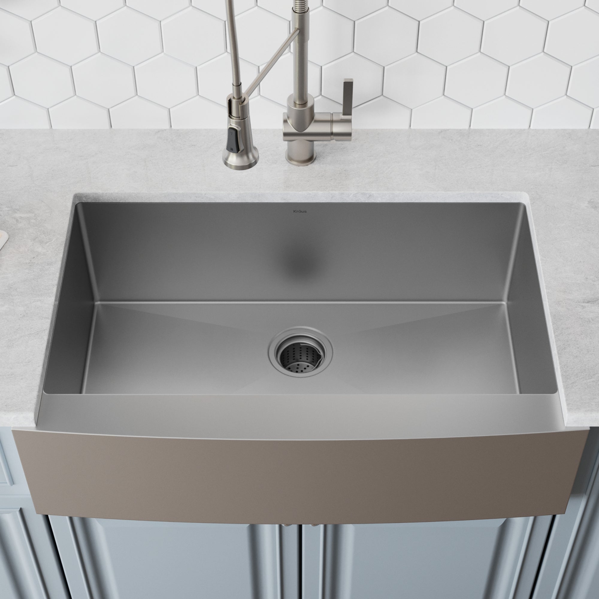 KRAUS Standart PRO 30" 16 Gauge Single Bowl Stainless Steel Farmhouse Kitchen Sink - KHF200-30