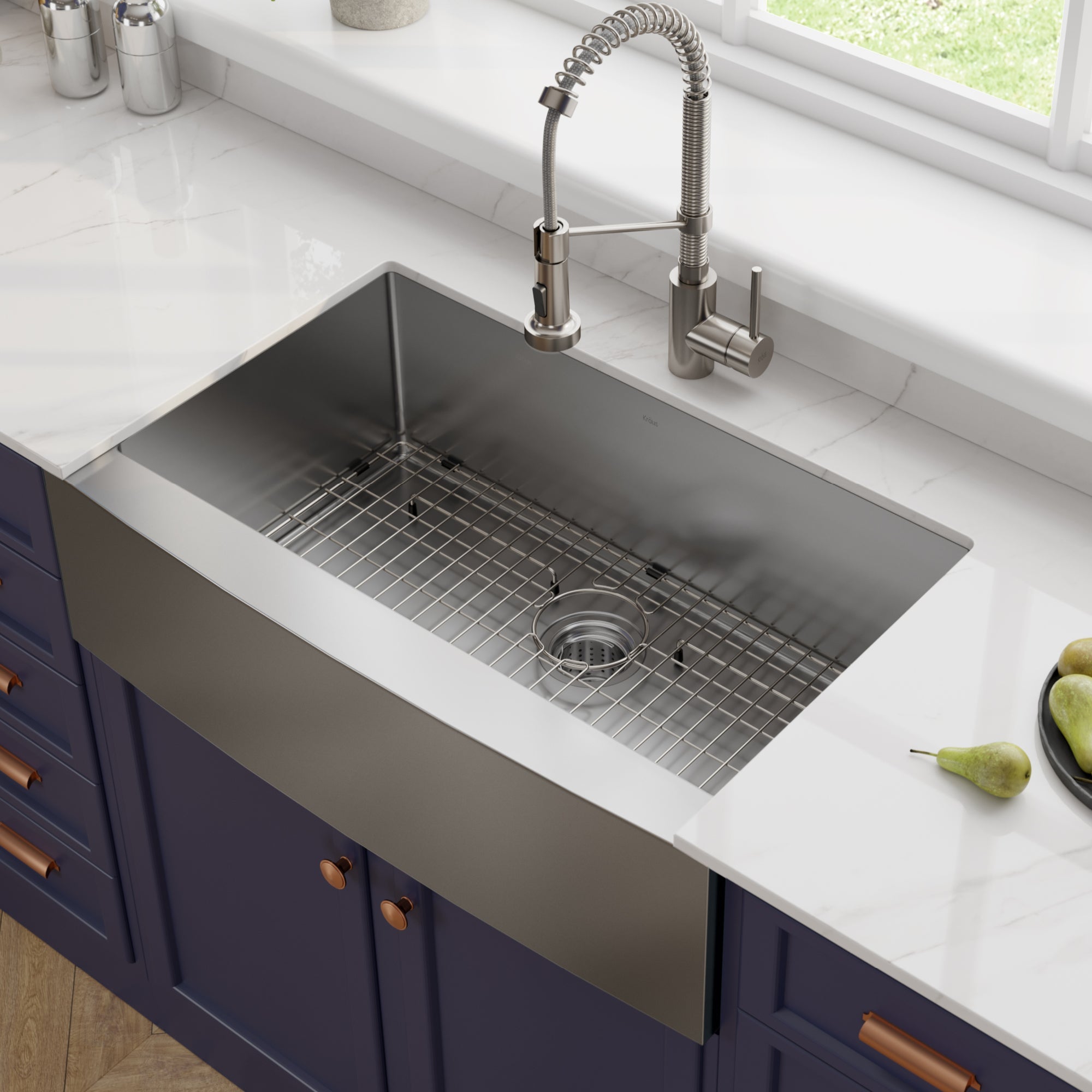 KRAUS Standart PRO 30" 16 Gauge Single Bowl Stainless Steel Farmhouse Kitchen Sink - KHF200-30