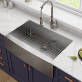 KRAUS Standart PRO 30" 16 Gauge Single Bowl Stainless Steel Farmhouse Kitchen Sink - KHF200-30