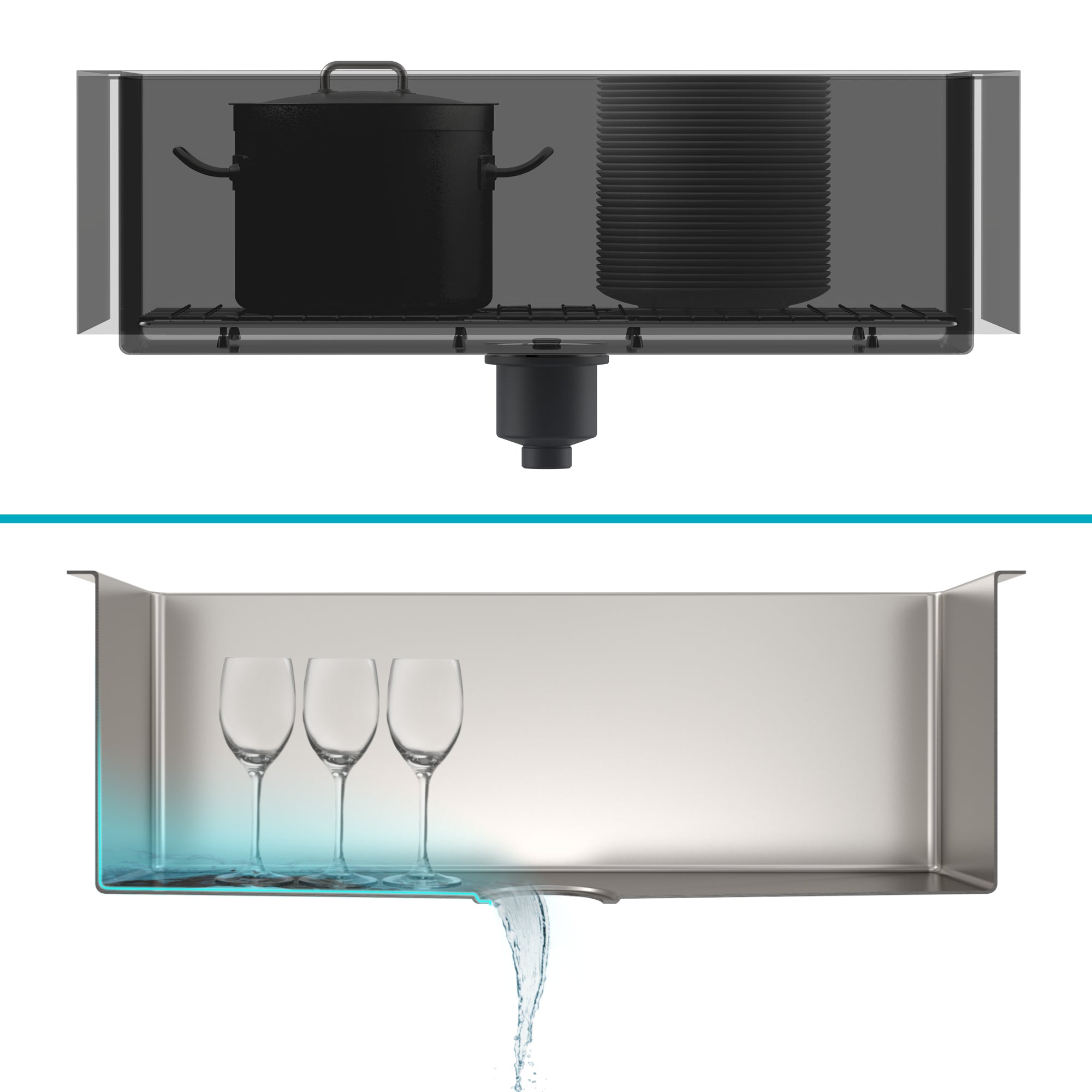 KRAUS Standart PRO 30" 16 Gauge Single Bowl Stainless Steel Farmhouse Kitchen Sink - KHF200-30