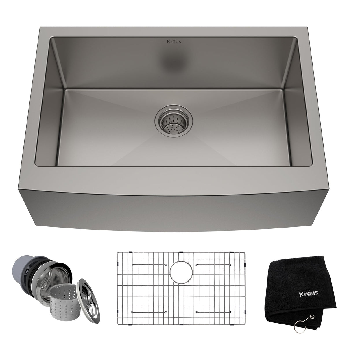 KRAUS Standart PRO 30" 16 Gauge Single Bowl Stainless Steel Farmhouse Kitchen Sink - KHF200-30