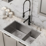 KRAUS Standart PRO 32" 16 Gauge Undermount 60/40 Low Divider Double Bowl Stainless Steel Kitchen Sink - KHU103-32