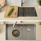 KRAUS Standart PRO 32" 16 Gauge Undermount 60/40 Low Divider Double Bowl Stainless Steel Kitchen Sink - KHU103-32