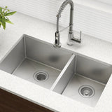 KRAUS Standart PRO 33" Undermount 60/40 Double Bowl Stainless Steel Kitchen Sink - KHU103-33
