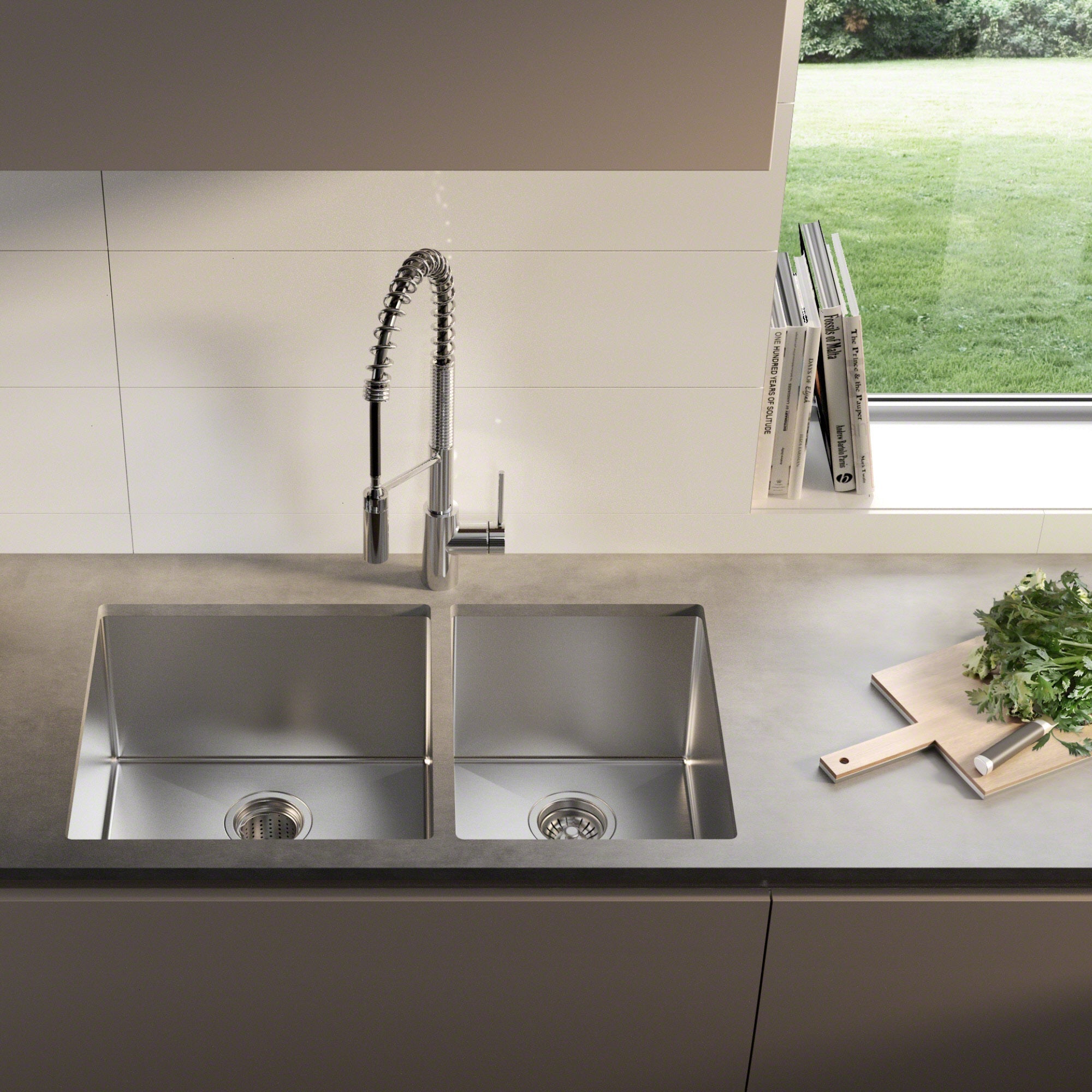 KRAUS Standart PRO 33" Undermount 60/40 Double Bowl Stainless Steel Kitchen Sink - KHU103-33