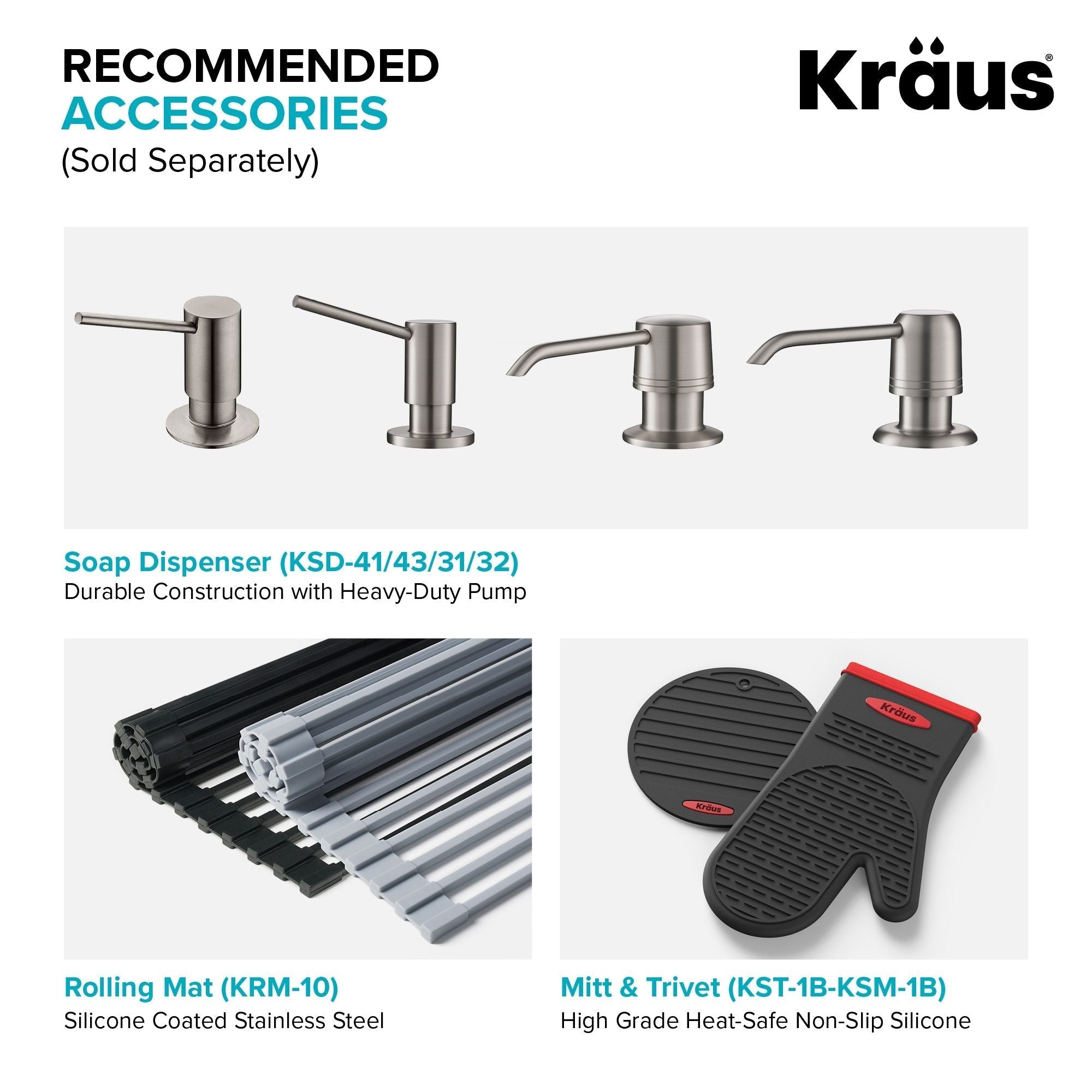 KRAUS Stark 33" Dual Mount Kitchen Sink and Pull-Down Commercial Kitchen Faucet Combo in Stainless Steel Finish - KCA-1102