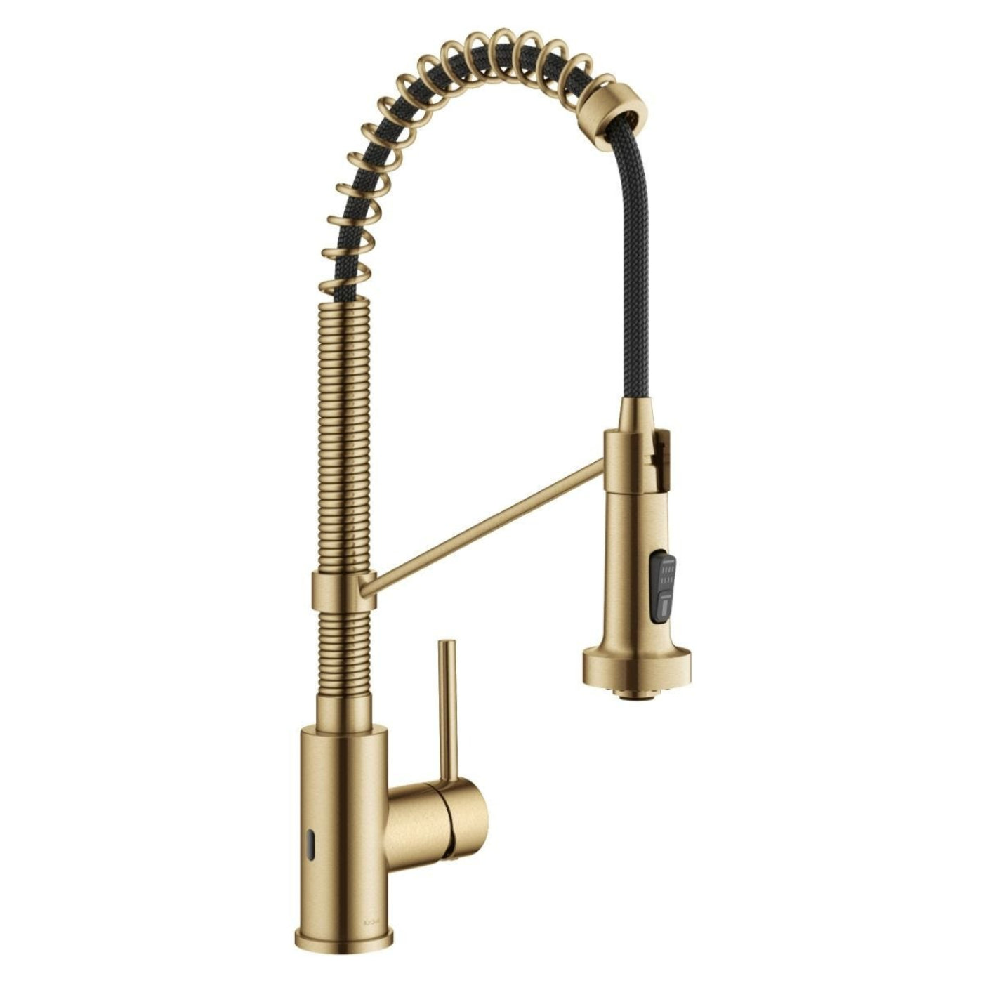 KRAUS Touchless Pull-Down Single Handle 18-Inch Kitchen Faucet in Brushed Brass - KSF-1610BB
