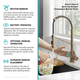 KRAUS Touchless Pull-Down Single Handle 18-Inch Kitchen Faucet in Brushed Brass & Matte Black -  KSF-1610BBMB