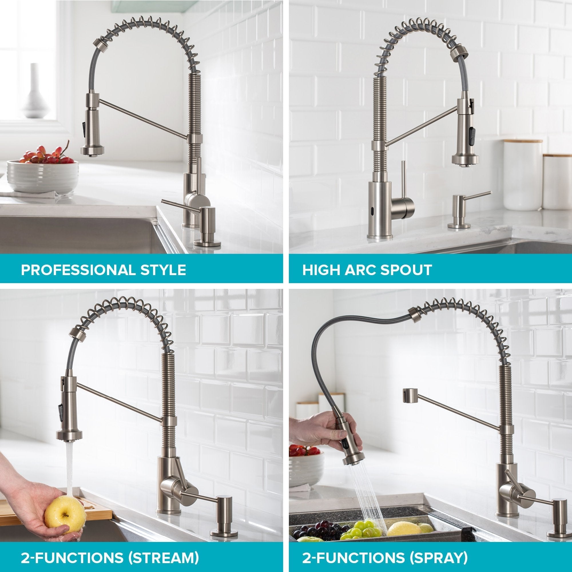 KRAUS Touchless Pull-Down Single Handle 18-Inch Kitchen Faucet in Matte Black - KSF-1610MB
