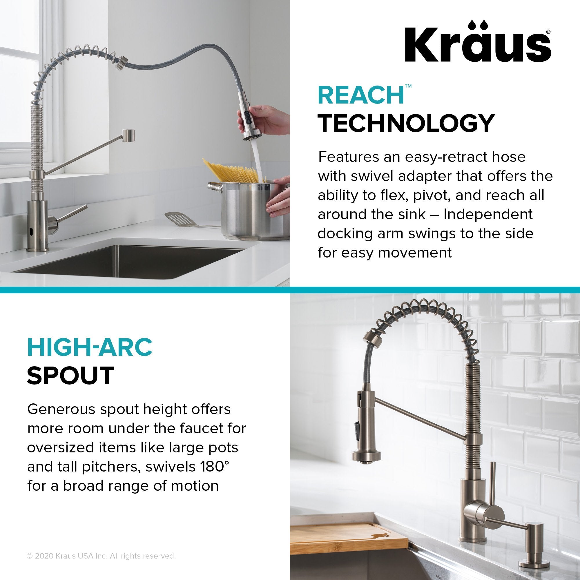 KRAUS Touchless Pull-Down Single Handle 18-Inch Kitchen Faucet in Matte Black - KSF-1610MB