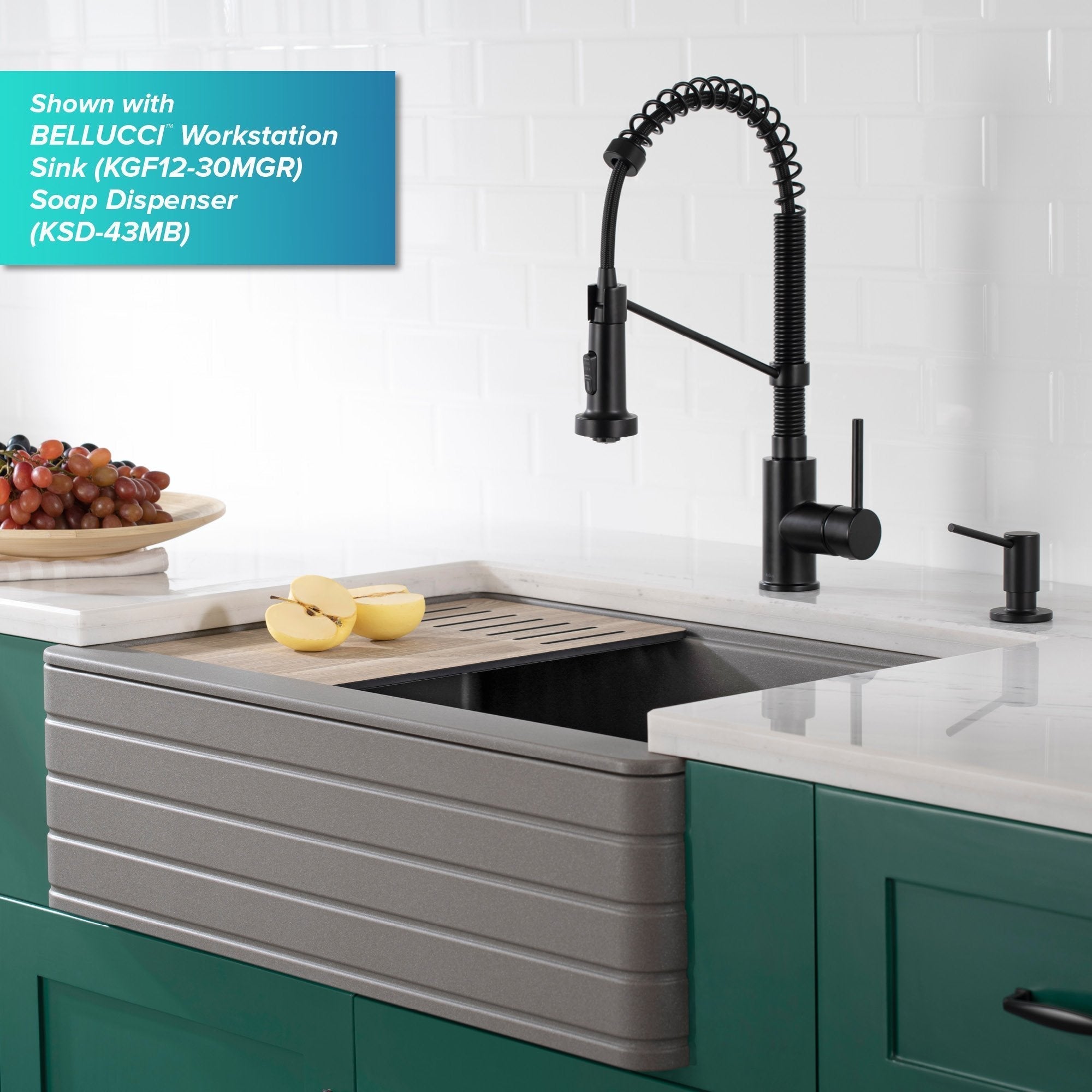 KRAUS Touchless Pull-Down Single Handle 18-Inch Kitchen Faucet in Matte Black - KSF-1610MB