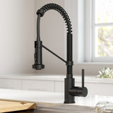 KRAUS Touchless Pull-Down Single Handle 18-Inch Kitchen Faucet in Matte Black - KSF-1610MB