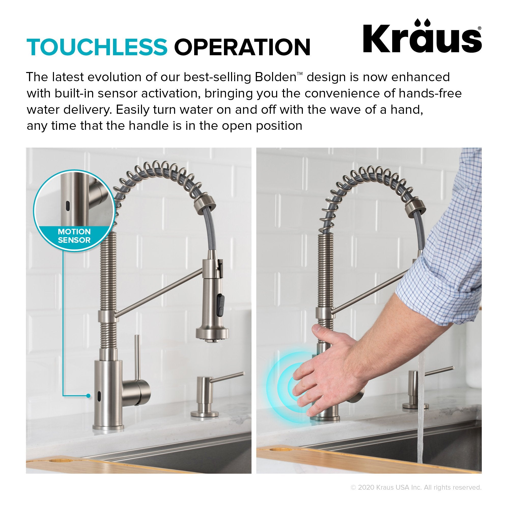 KRAUS Touchless Pull-Down Single Handle 18-Inch Kitchen Faucet in Matte Black - KSF-1610MB