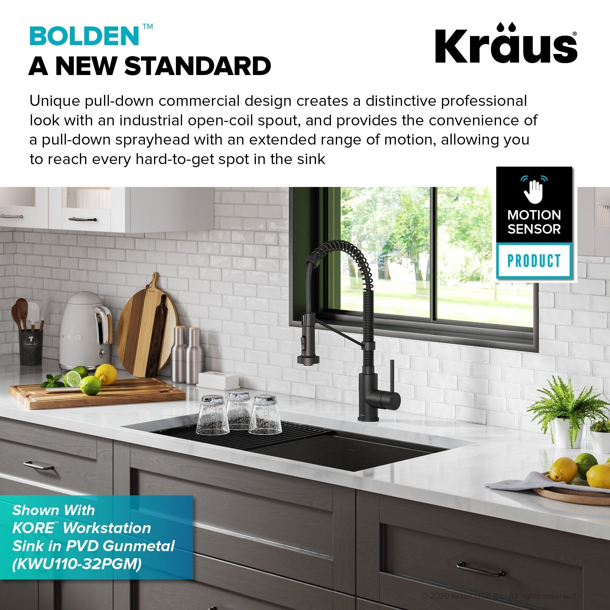 KRAUS Touchless Pull-Down Single Handle 18-Inch Kitchen Faucet in Matte Black - KSF-1610MB