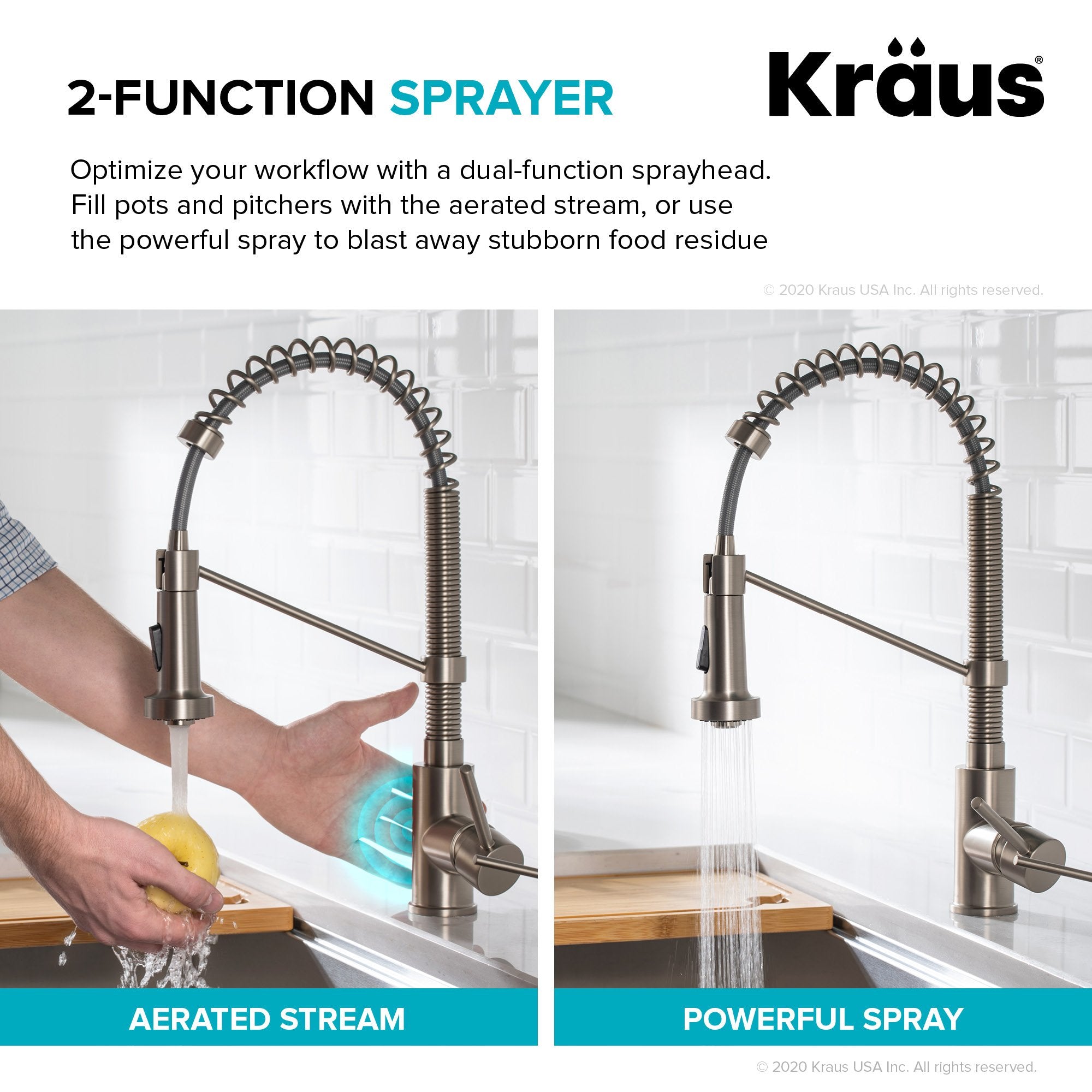 KRAUS Touchless Pull-Down Single Handle 18-Inch Kitchen Faucet in Matte Black - KSF-1610MB