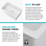 KRAUS Turino 30" Drop-In or Undermount Fireclay Kitchen Sink with Thick Mounting Deck in Gloss White - KFD1-30GWH