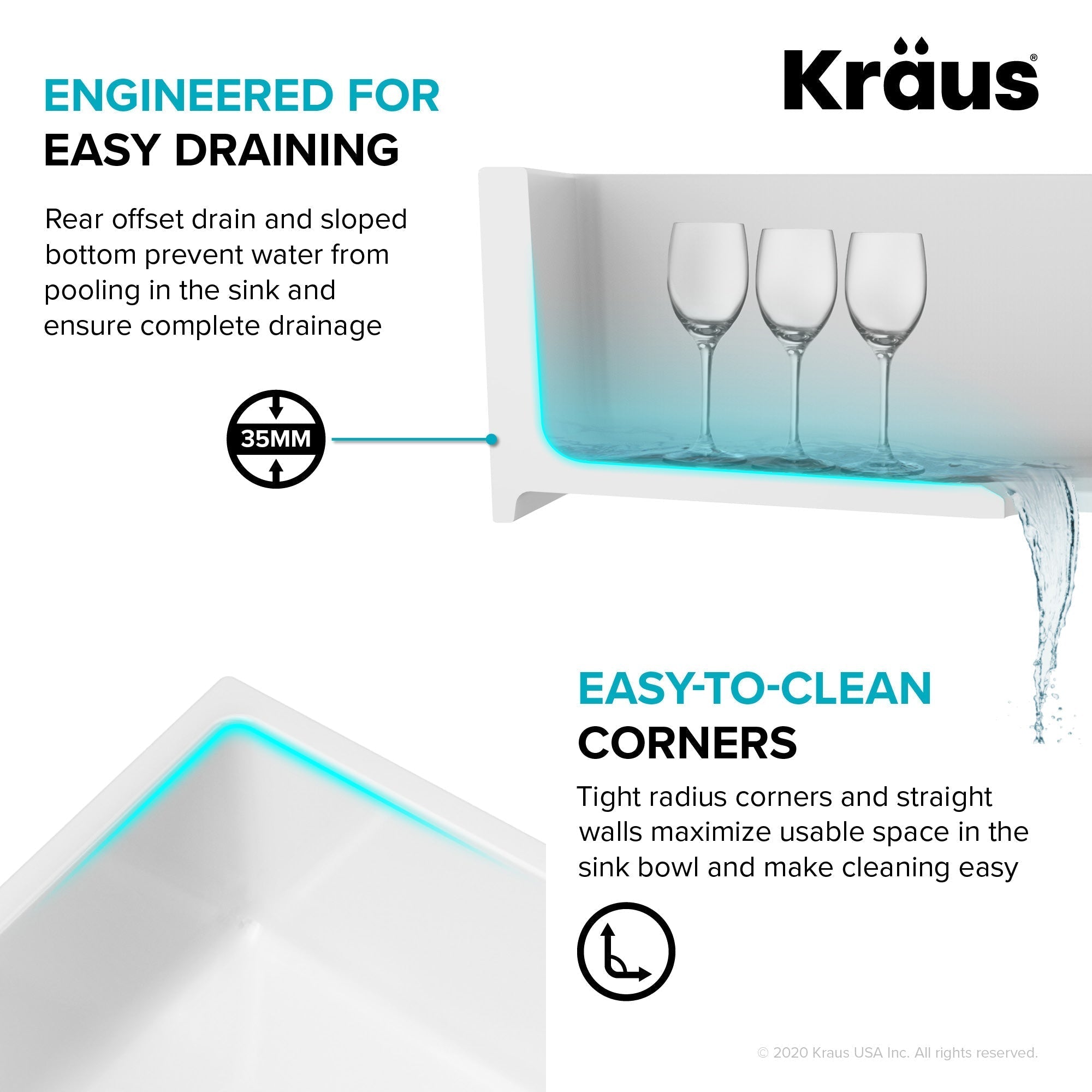 KRAUS Turino 30" Drop-In or Undermount Fireclay Kitchen Sink with Thick Mounting Deck in Gloss White - KFD1-30GWH