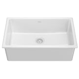 KRAUS Turino 30" Drop-In or Undermount Fireclay Kitchen Sink with Thick Mounting Deck in Gloss White - KFD1-30GWH