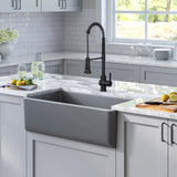 KRAUS Turino 33" Reversible Apron Front Fireclay Kitchen Sink in Matte Grey -  KFR1-33MGR