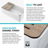 KRAUS Turino Workstation 33" Reversible Apron Front Fireclay Kitchen Sink with Accessories in Gloss White -  KFR4-33GWH